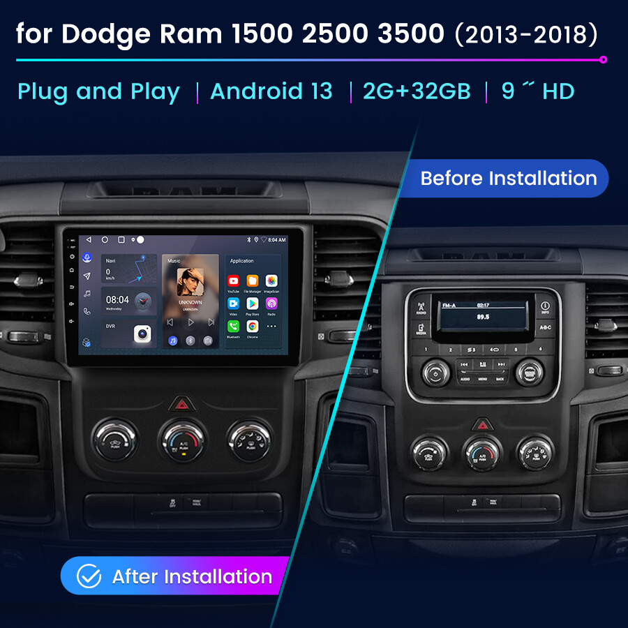 For Dodge RAM 1500 2500 3500 2013 2014 2015 2016 2017 2018 Car Stereo Radio GPS