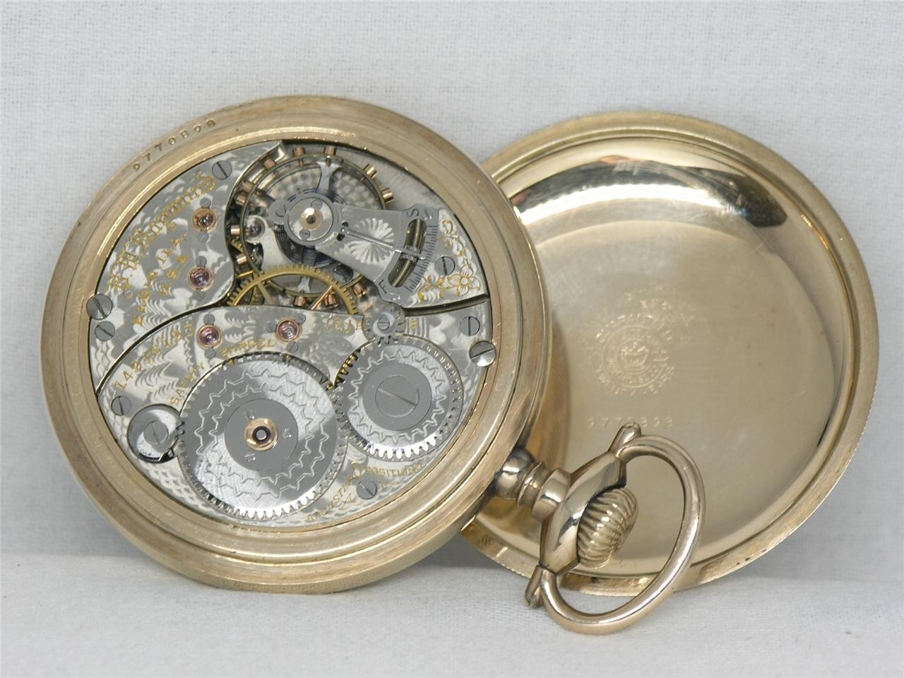 RARE 19 JEWEL 18S BW RAYMOND GR. WIND INDICATOR POCKET WATCH, SERVICED!