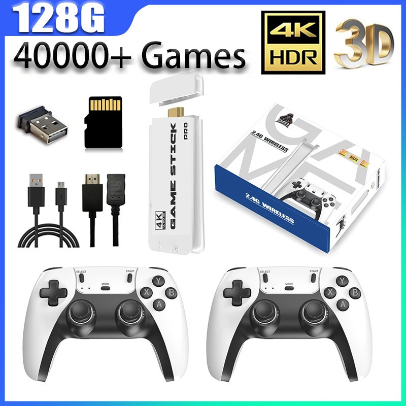 Retro Game Console 40000+ Games 4K HDMI Output w/ 2 Wireless Controllers & 128GB