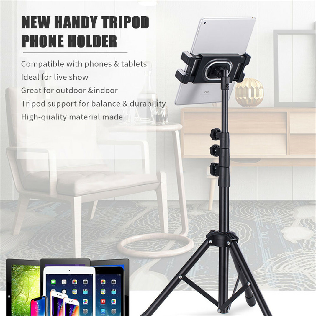 Foldable Height Adjustable Floor Tablet Tripod Stand Mount for iPad Cellphone