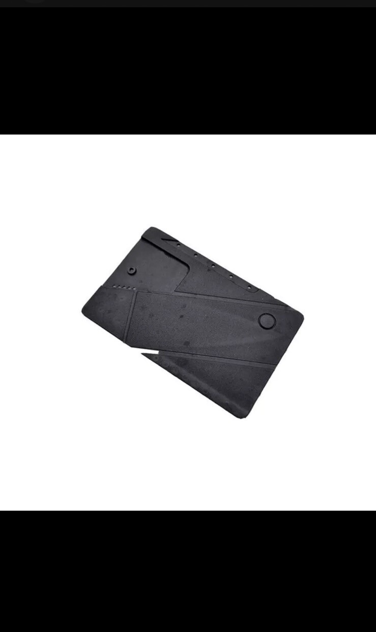Folding Thin Cardsharp Knife Black Razor Sharp Wallet Credit Card Survival Tool