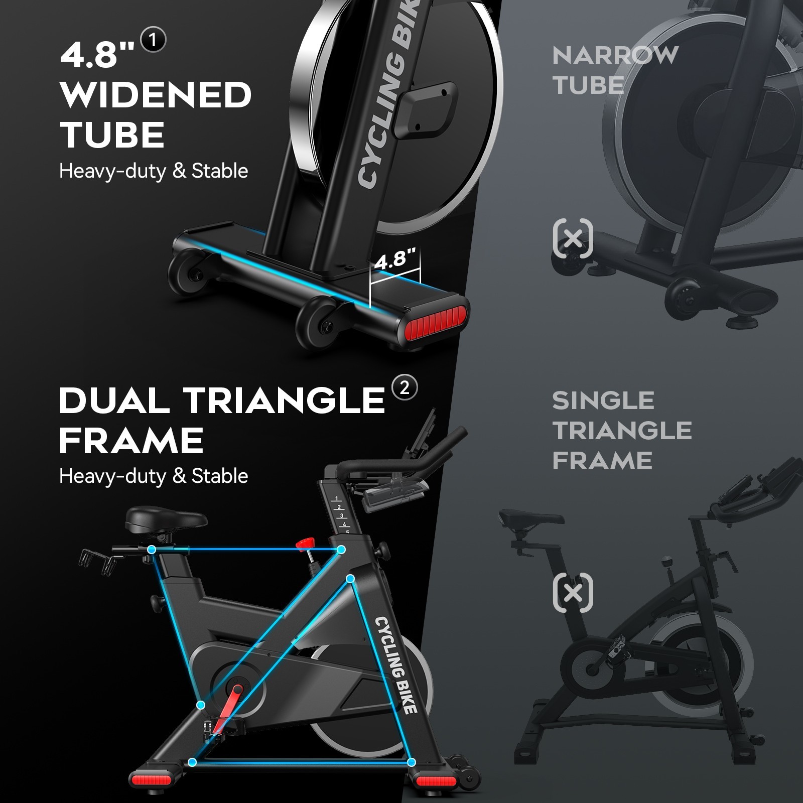 Exercise Bike Stationary Bike Home Workout Bike with Comfortable Seat Cushion