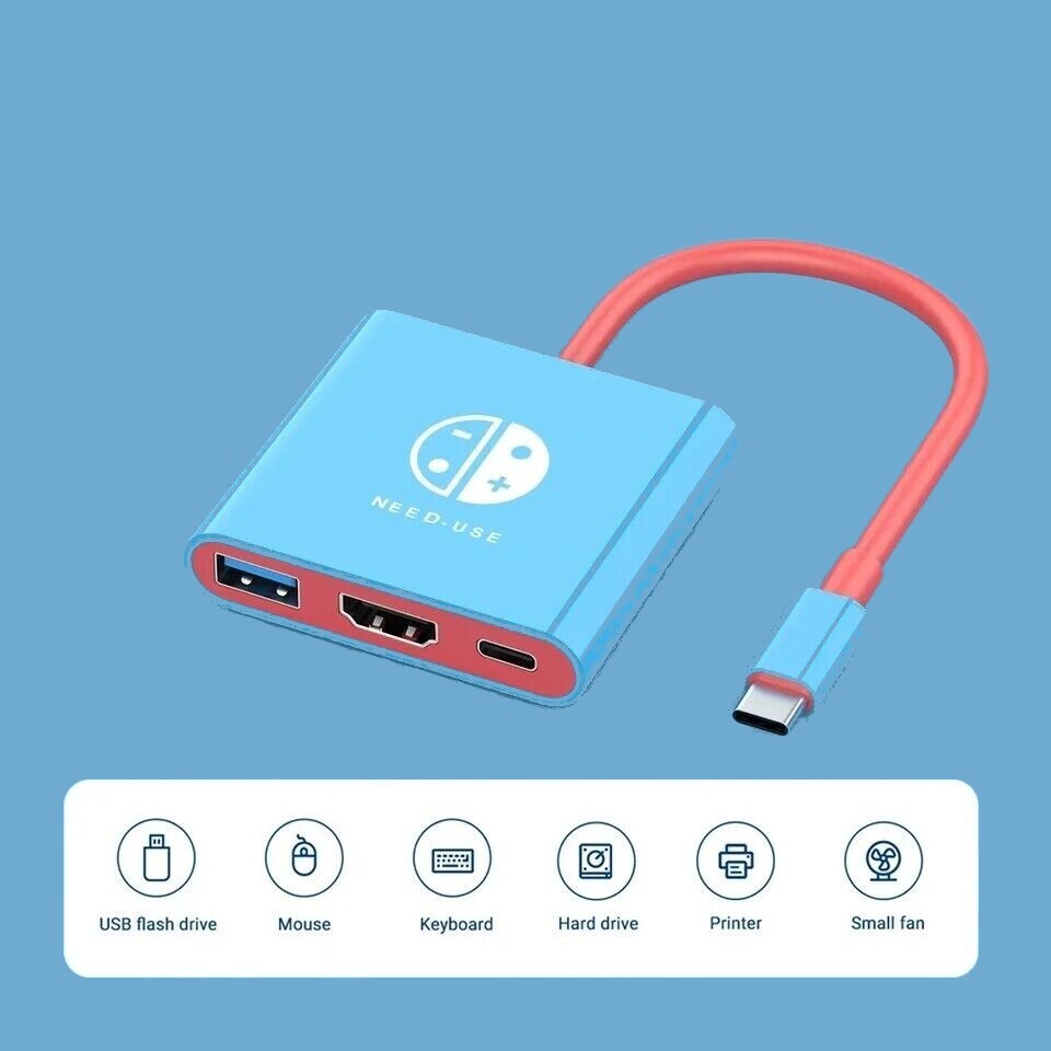 Nintendo Switch Dock HDMI TV Docking Station OLED Replacement Adapter USB 3.0