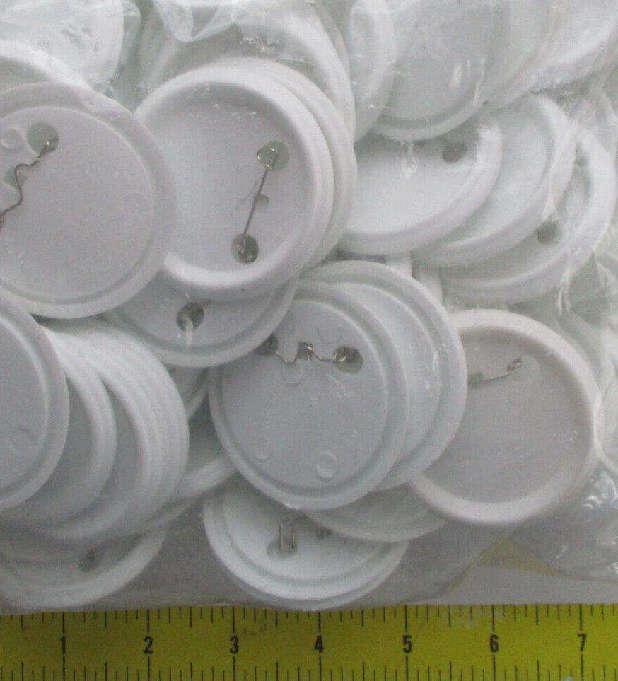 Parts to use with Button Maker 2 1/4 Supplies Silver color (50 complete sets)