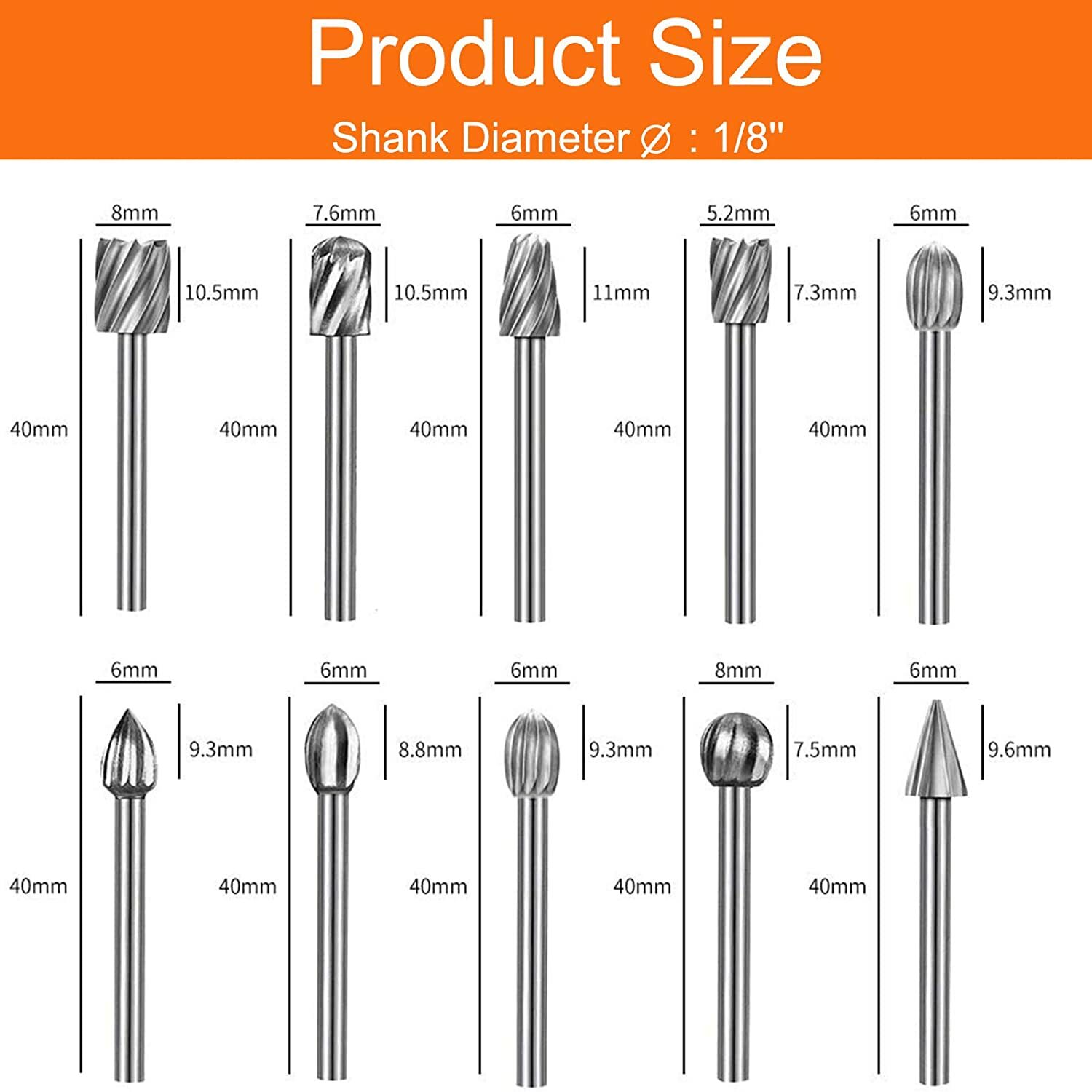 20X HSS Carbide Burr Set Rotary Drill Bits Grinder Carving Engraving for Dremel