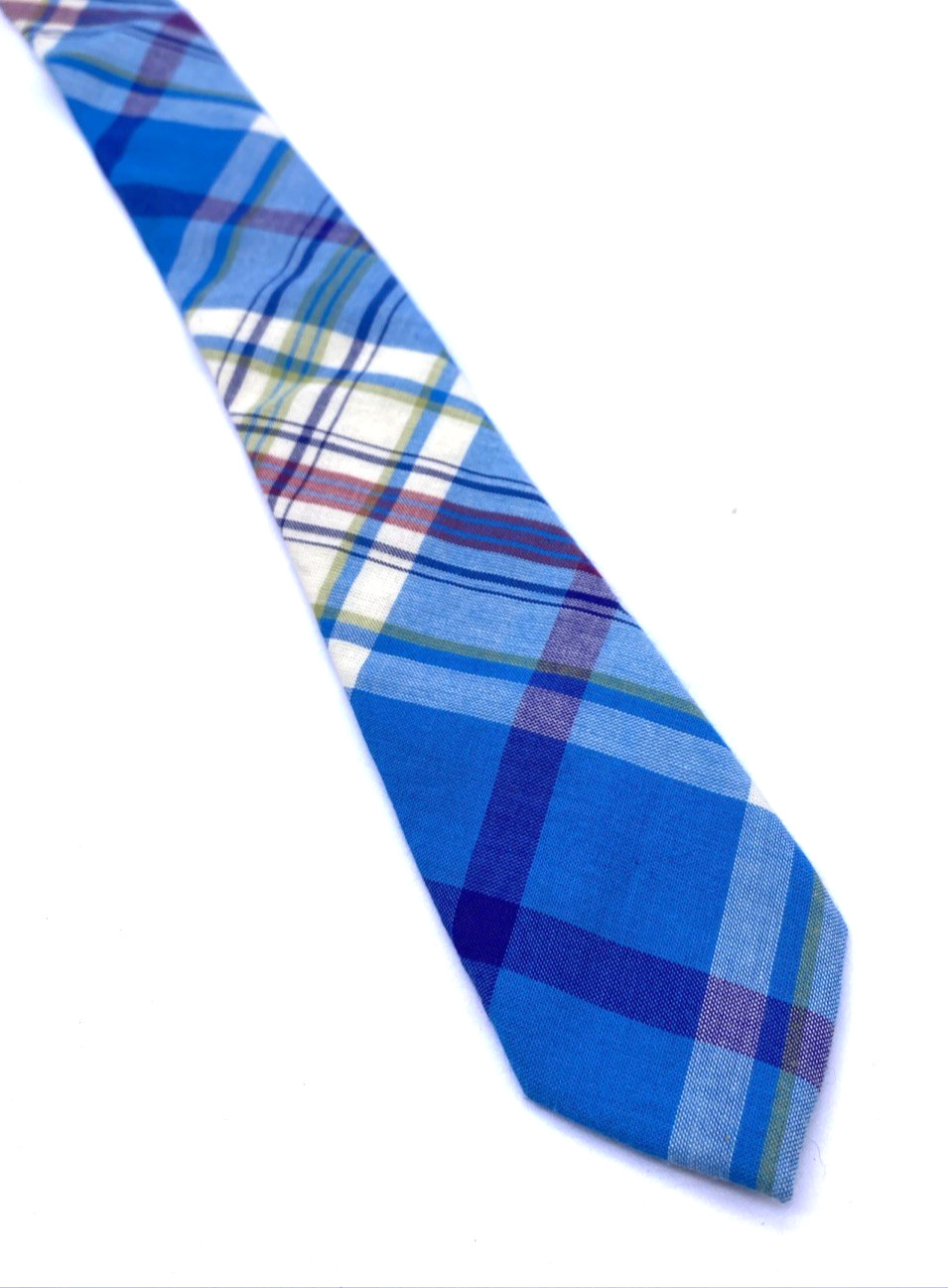 Crewcuts Tie J Crew Kids Boys Necktie Blue Plaid Tartan Check Preppy 42" Long