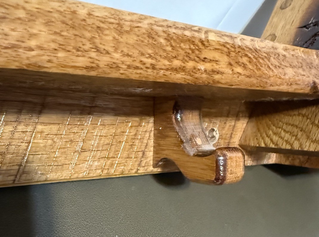 Handmade Double Birdhouse Shelf / Coat rack Carved Wood Hooks Vintage