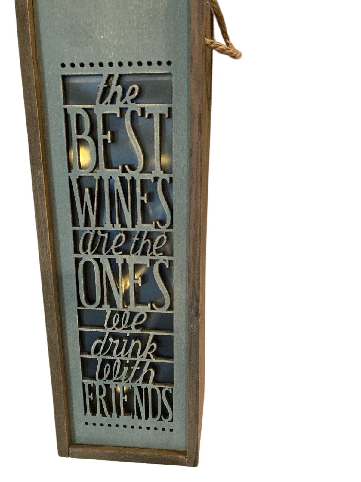 Wooden Wine Bottle Holder With Fairy Lights For Home Bar