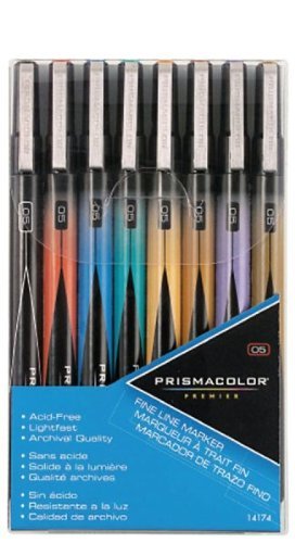 Prismacolor Premier Illustration Fine Line Markers - 05 Nib - 8 Assorted Colors