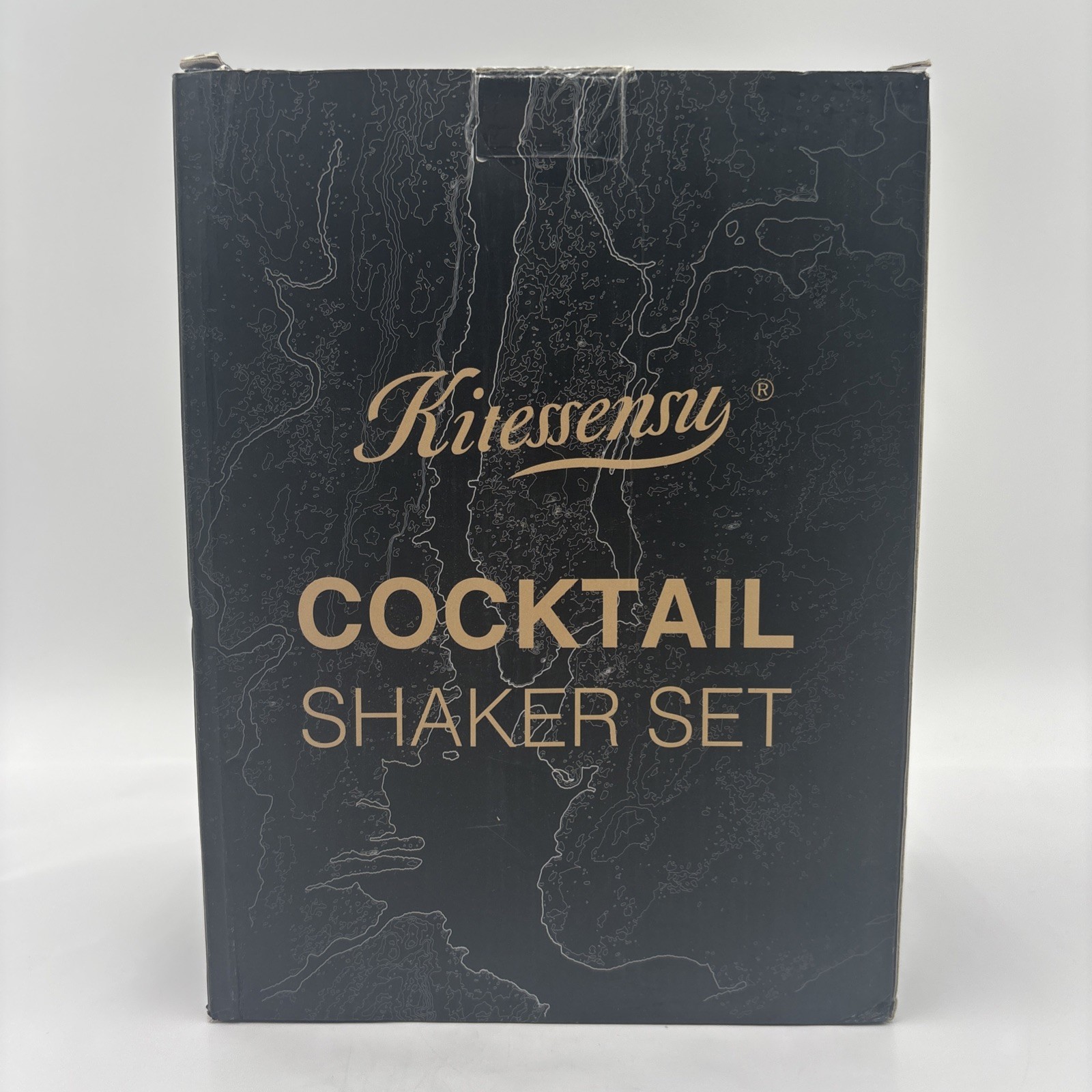 KITESSENSU Cocktail Shaker Set Bartender Kit with Stand - 6 Pieces - Silver NEW