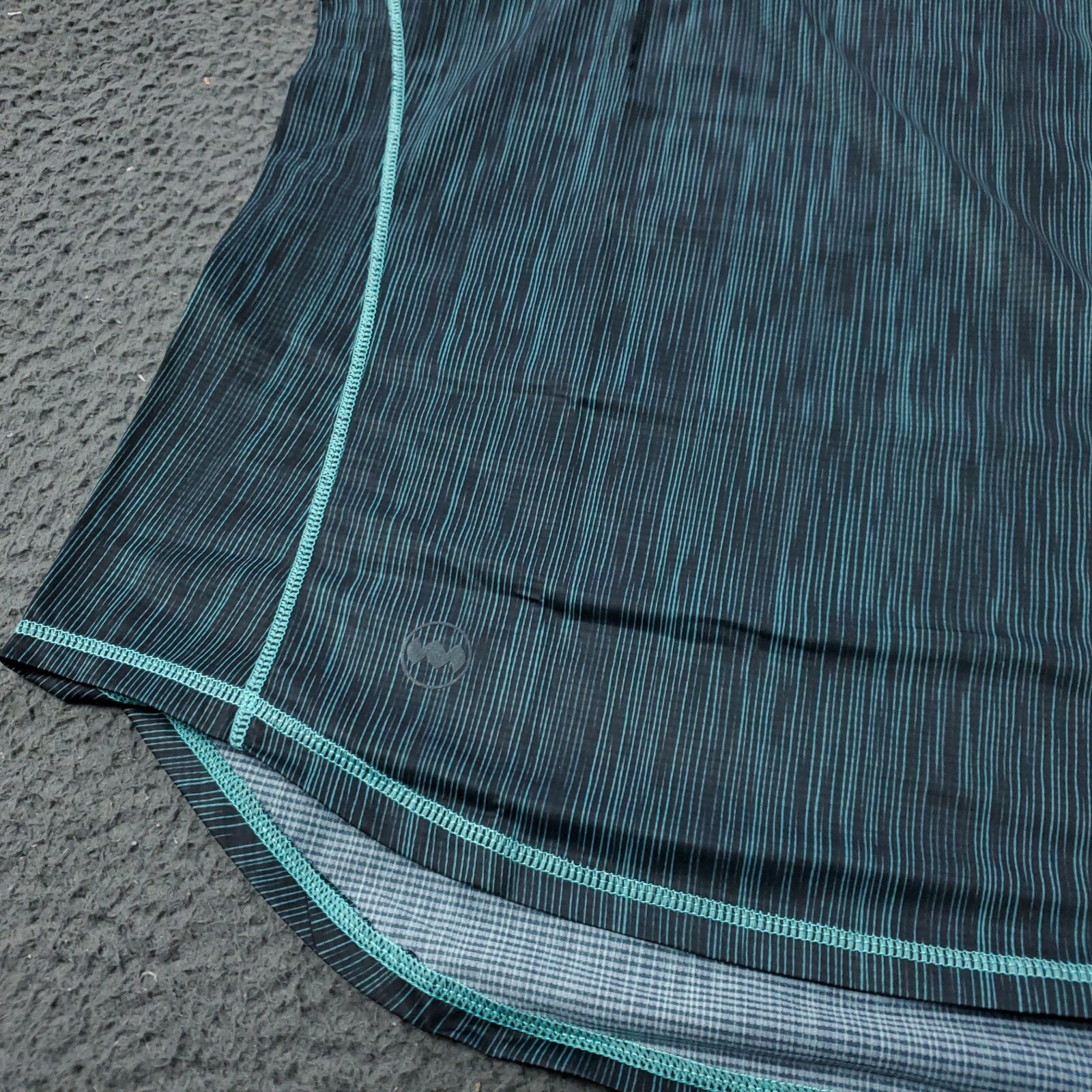 NEW Janji Helio Tech Womens S Small Tank Top Sea Striped Blue Green