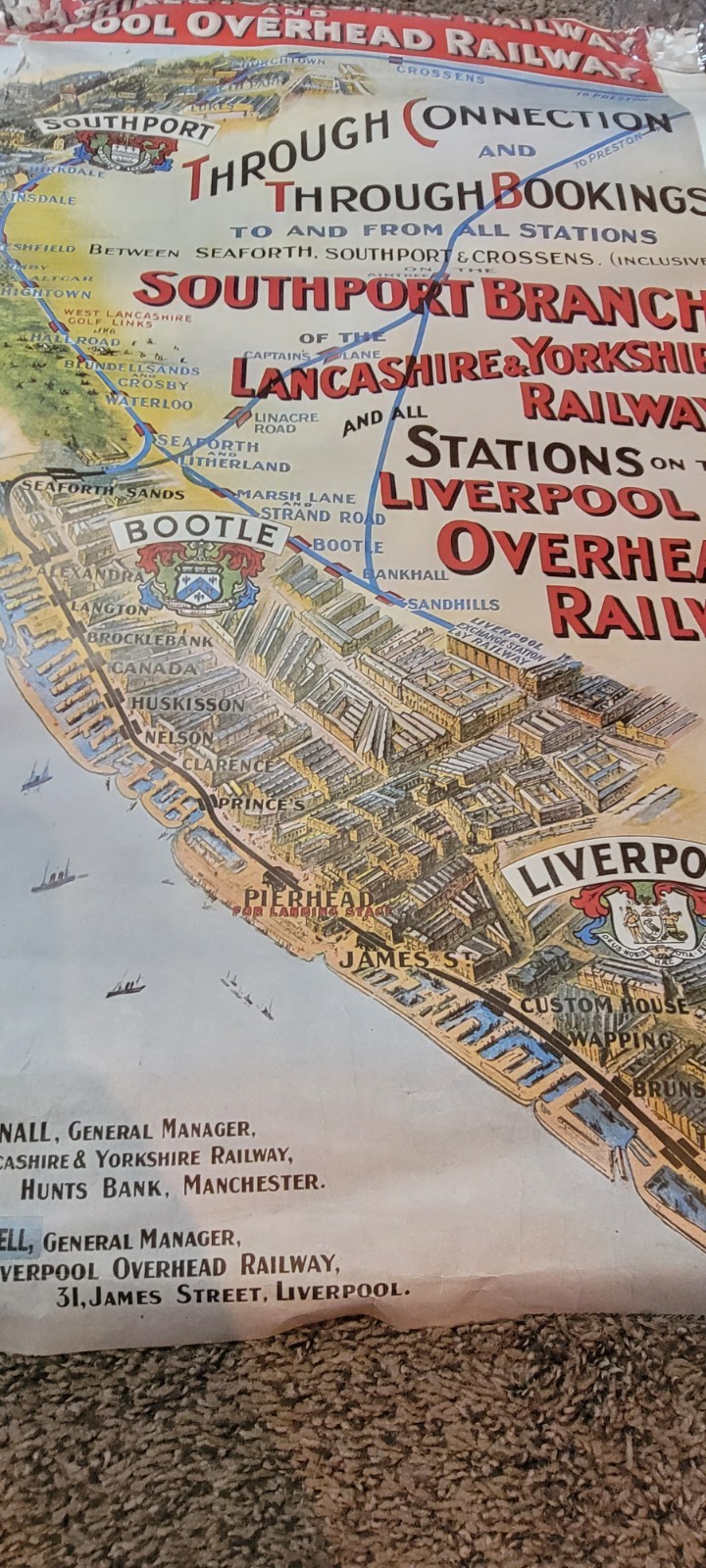 The Liverpool Overhead Railway Poster Lancashire Yorkshire Southport 2/79