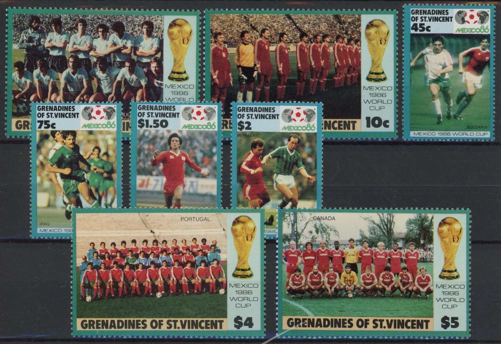 Grenadines St Vincent 1986 : Soccer - Good Set Very Fine MNH Stamps