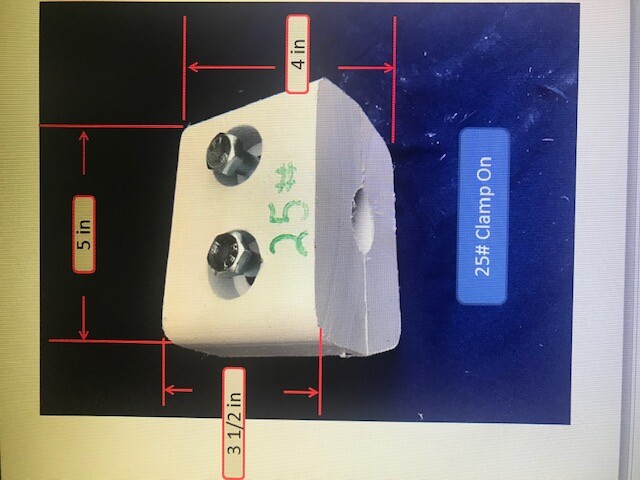 Lead  Ballast Weight 25lbs Clamp On