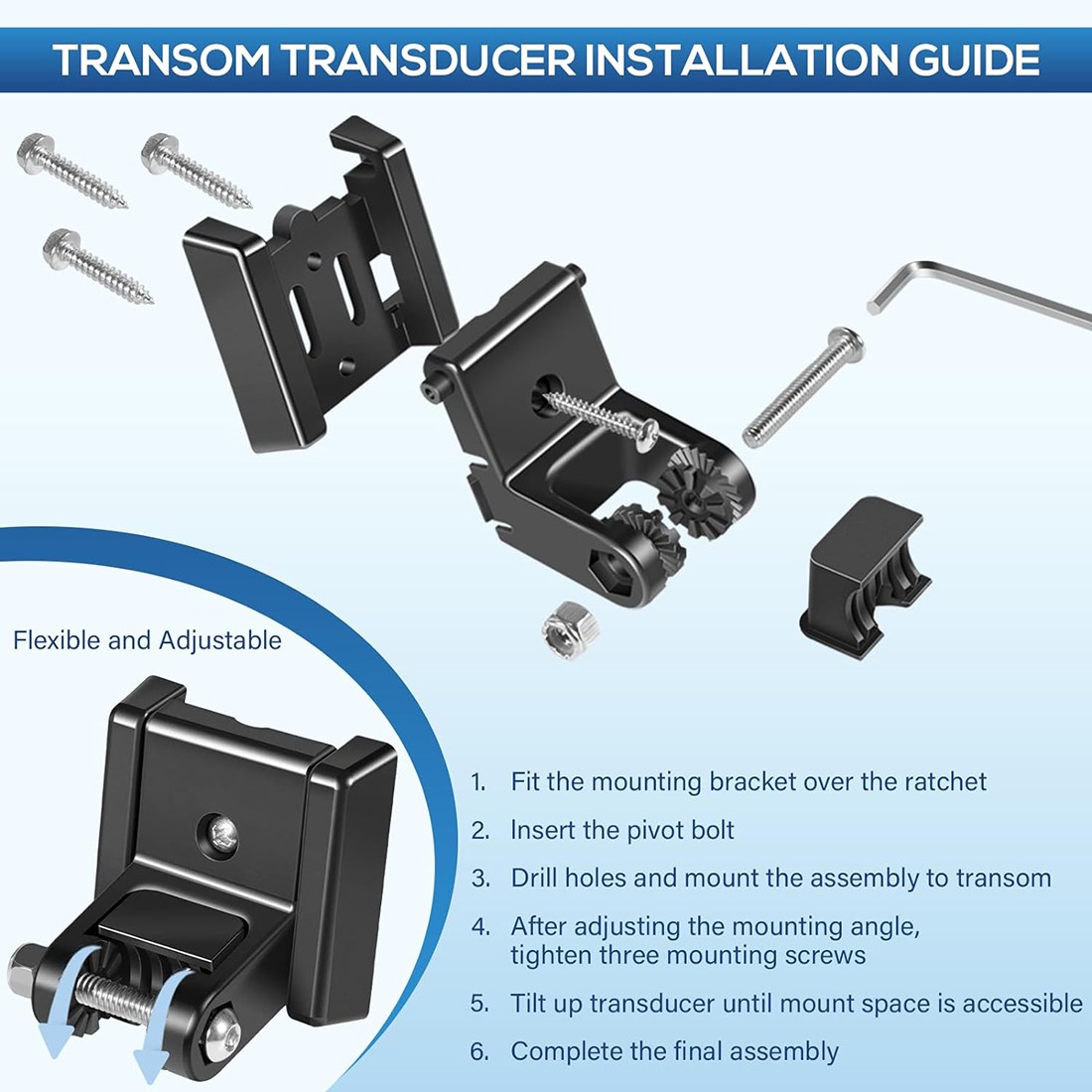 for Humminbird 740093-1 Transducer Mount MHX XNT Hardware Transom Mount Bracket