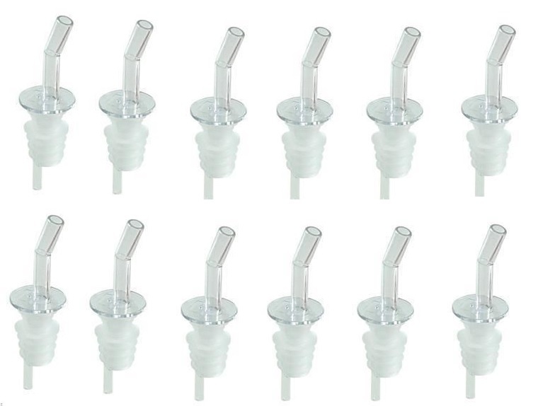 1 DOZEN Whiskeygate Liquor Bottle Pourers Non Measured Bar Supplies Pour Spouts