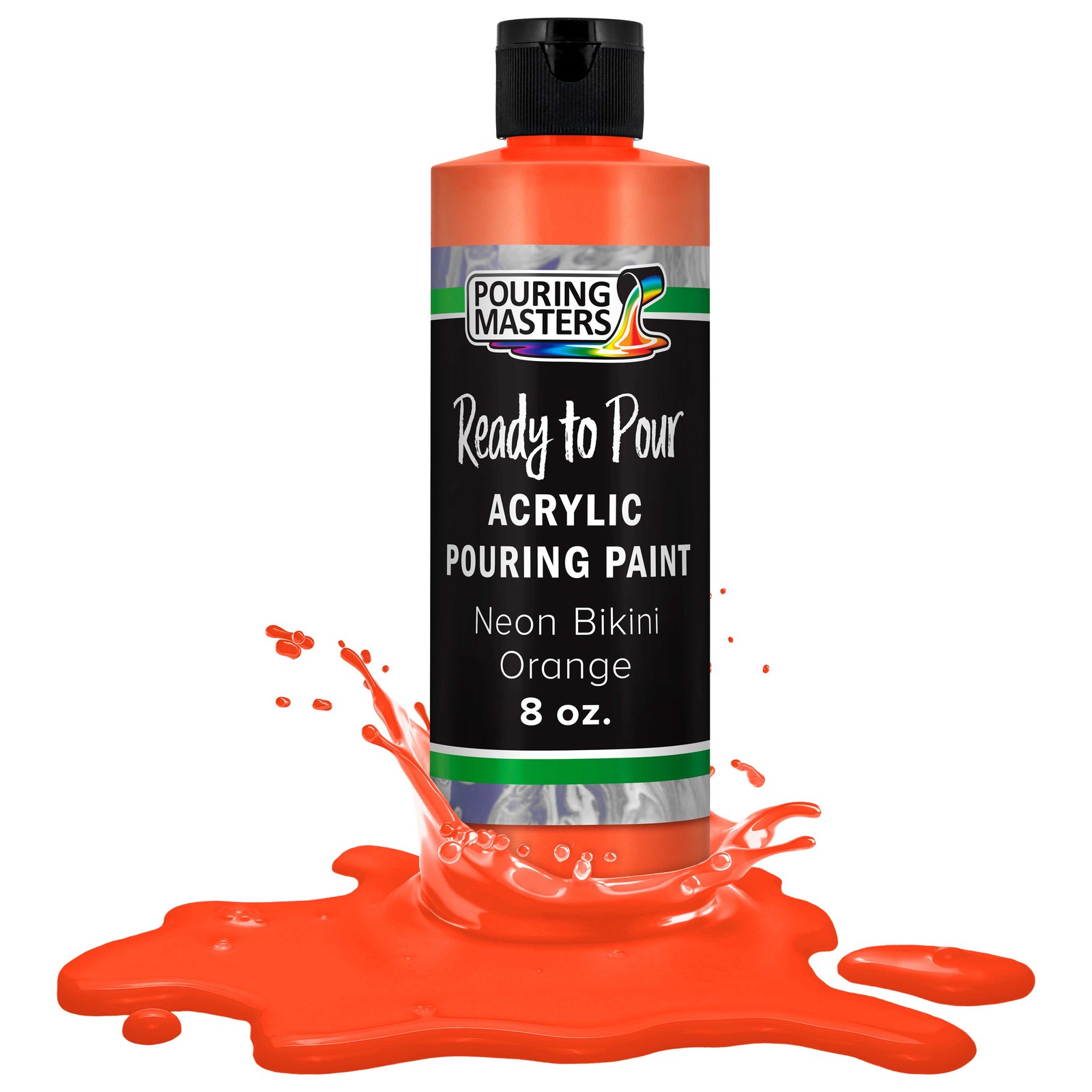 Pouring Masters Neon Bikini Orange 8ozBottle Water-Based Acrylic Pouring Paint