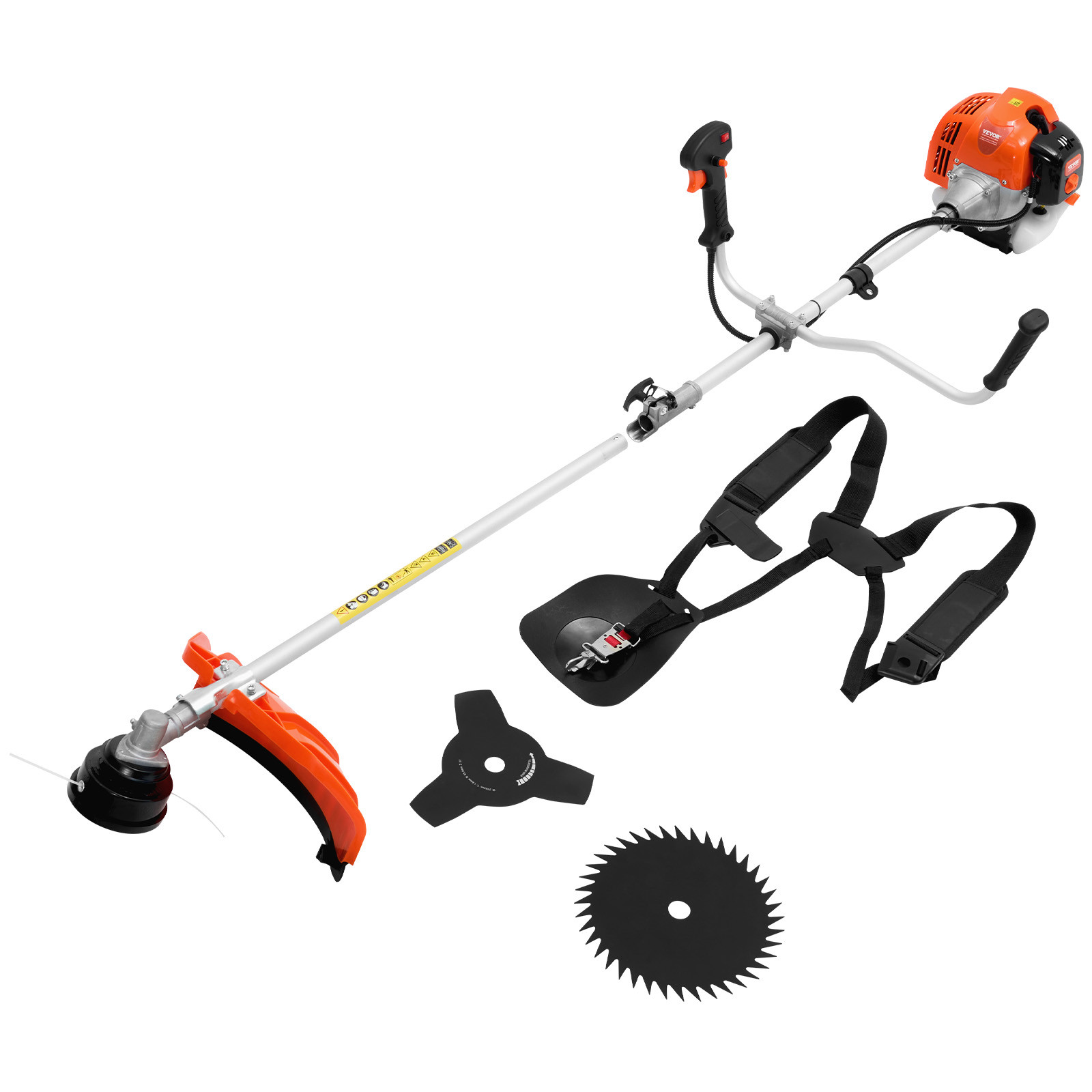 VEVOR Cordless String Trimmer 16.9" 51.7CC Gas Powered Grass Trimmer