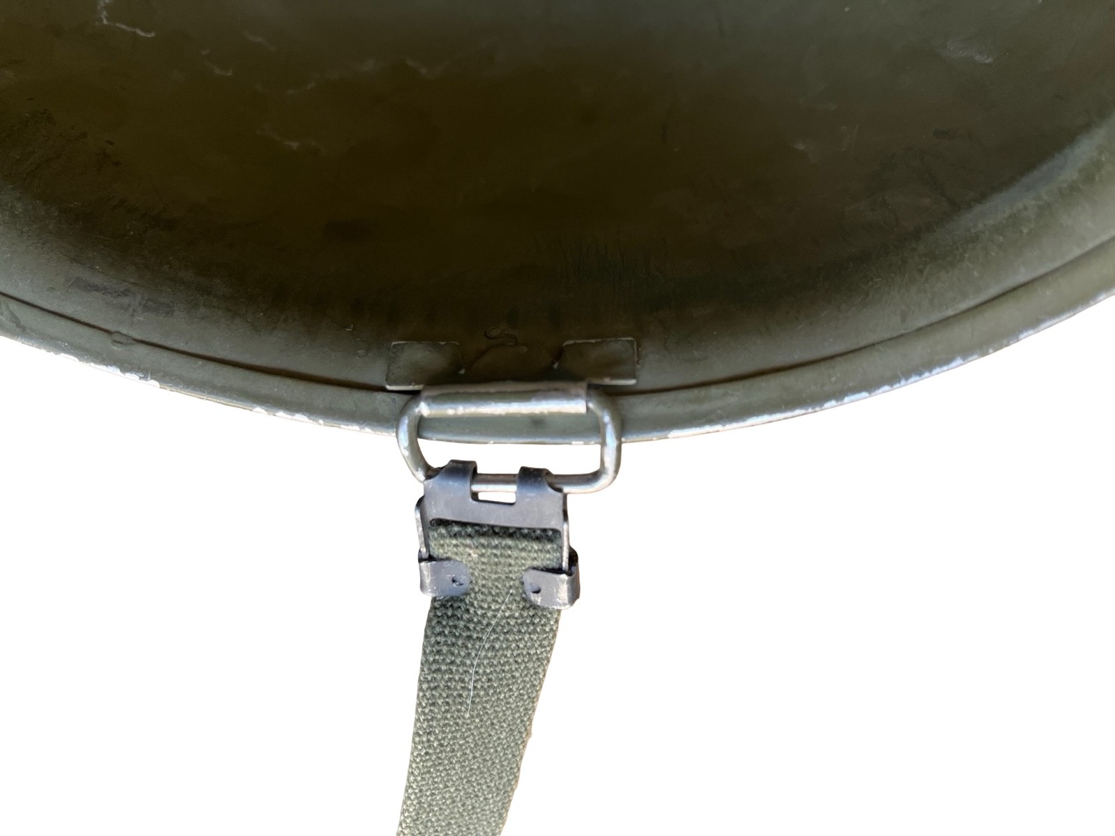 Vintage WW2 Era US McCord Front Seam M1 Helmet Stamped 121C & Firestone Liner