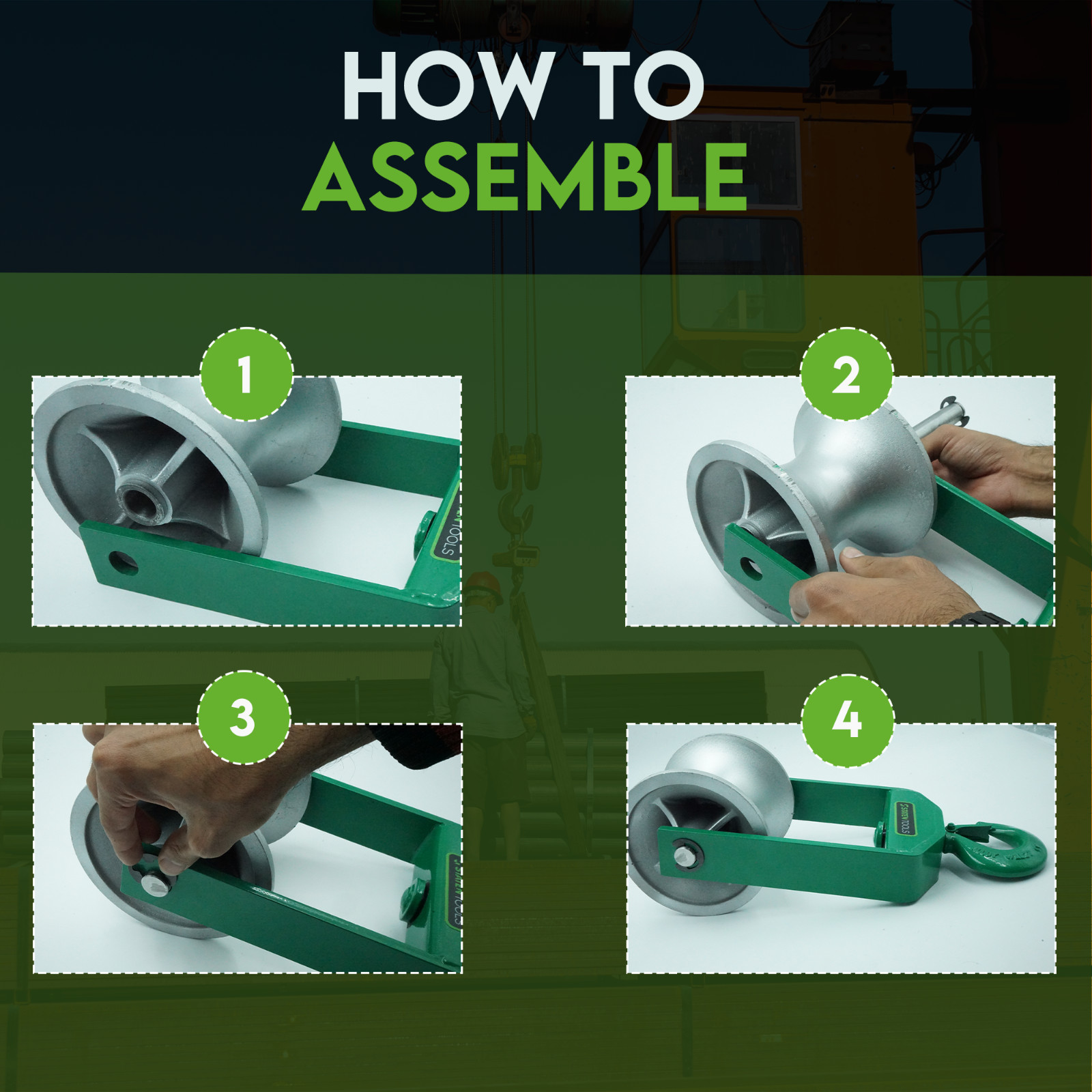 Staten Tools 650 Cable Puller Sheave, Hook, Wire, 6 In Diameter 6500lb