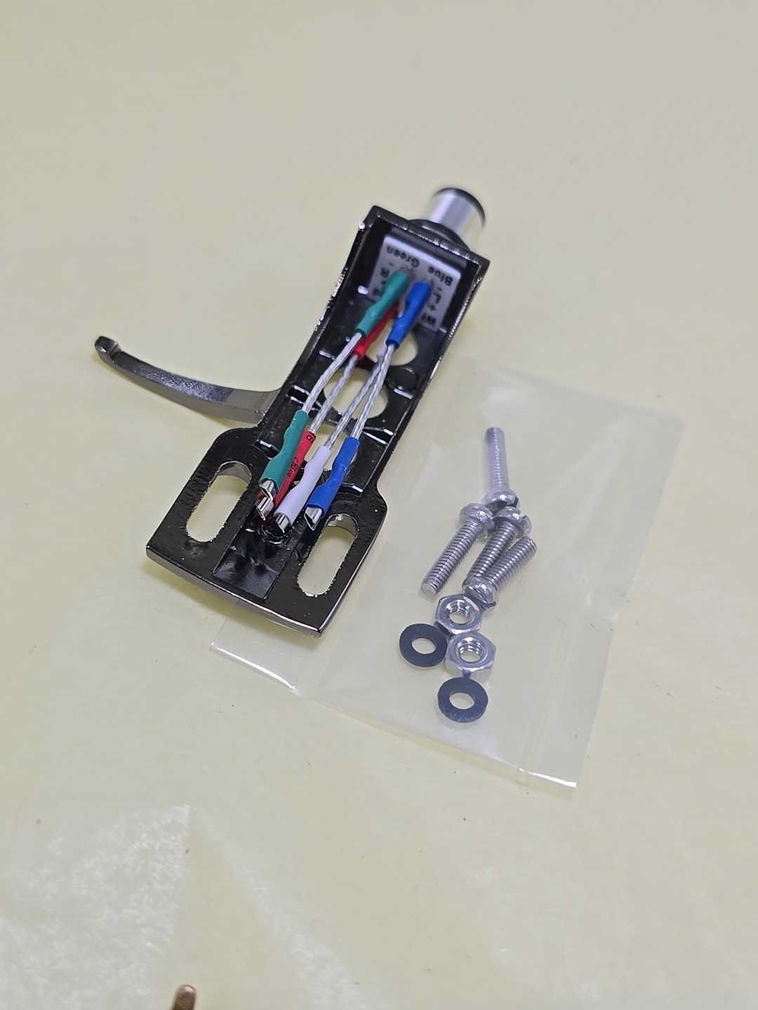 Silver Chrome COLOR PHONO HEADSHELL WITH SILVER WIRES FREE Shipping Best Price