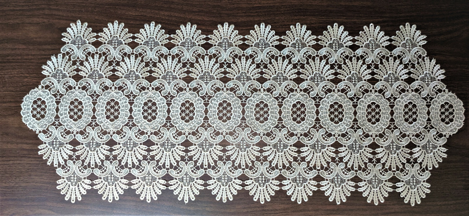 Doily Boutique Table Runner or Doily with Gold Victorian Lace Handmade