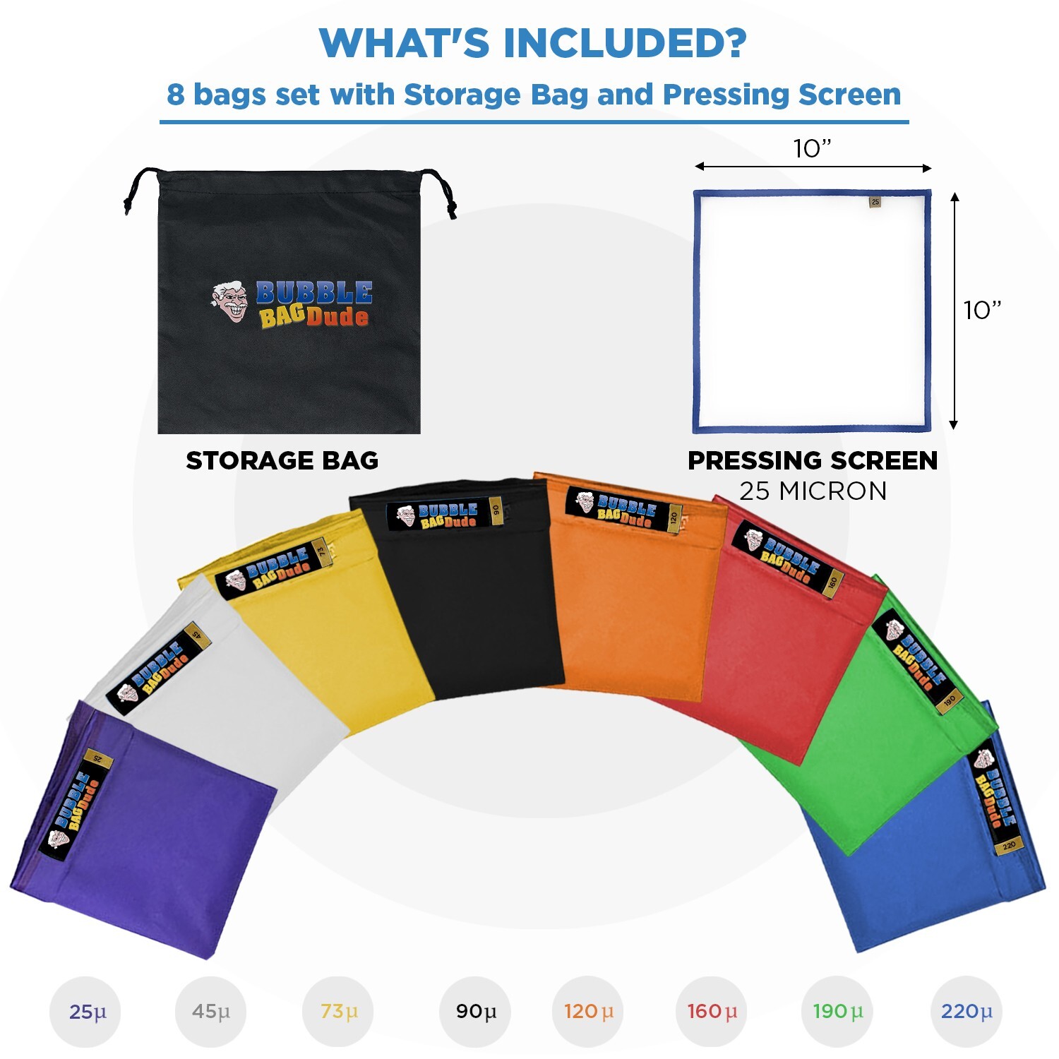 Bubble Bag BUBBLEBAGDUDE 1 GAL - 8 Bag Kit Bubble Hash Bags Herbal Extractor