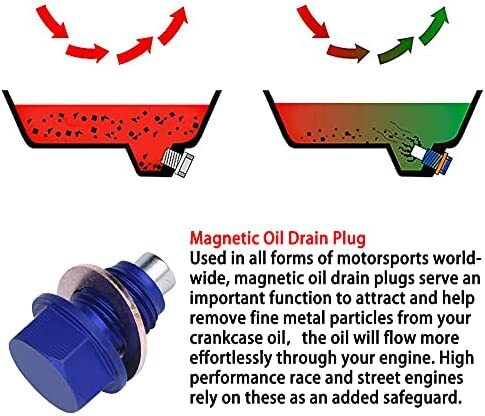 2PCS M14x1.5 Car Universal Engine Magnetic Oil Drain Plug Screw Nut Bolt Sumps
