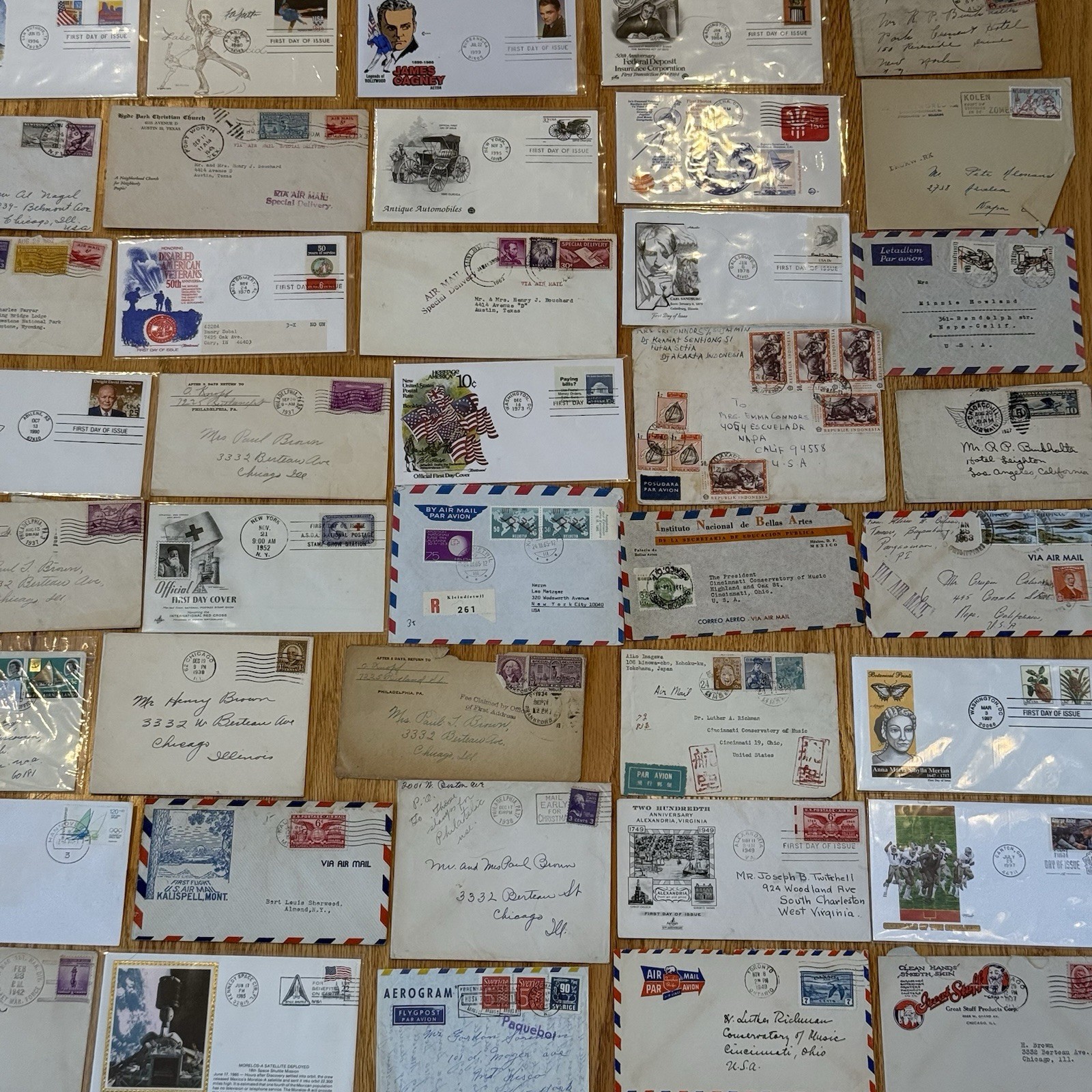 100 Early Postal Covers Random Pull 1890-1960 FDC Airmail Estate Lot