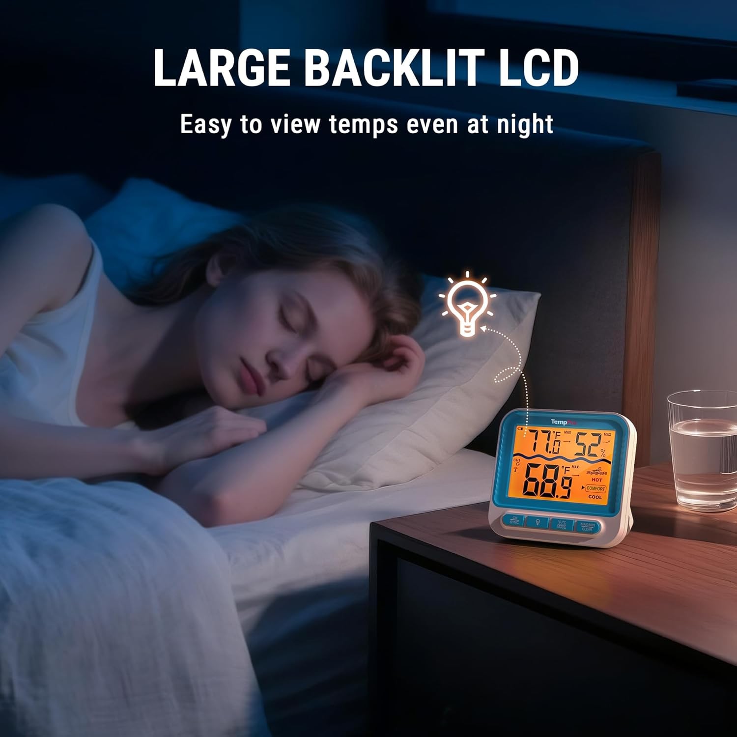 Termómetro piscina inalámbrico IPX8 flotante digital fácil lectura agua