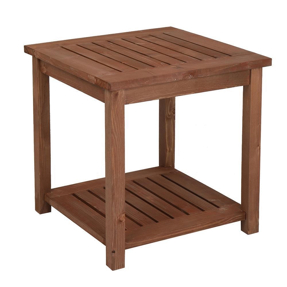 18" Patio Side End Table Weather Resistant Outdoor Square Tables Portable Home