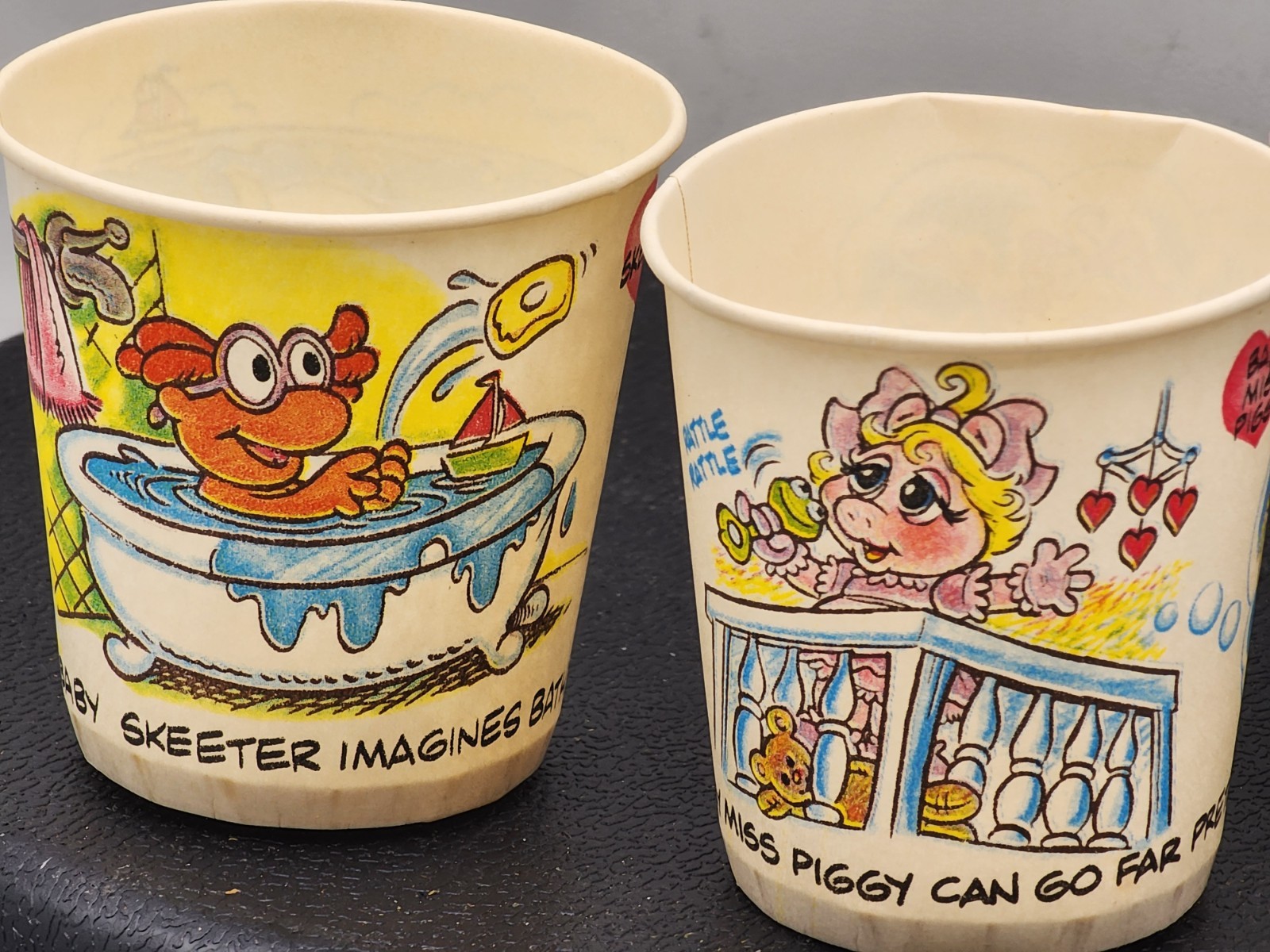 Vintage Muppet Babies Dixie 3-oz. Bathroom Cups (Open Box) 1985 Most There