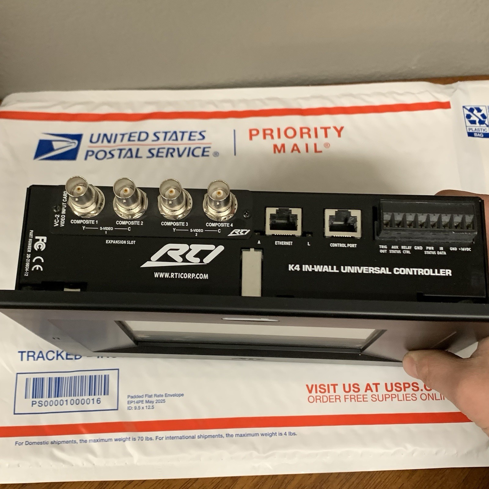 RTI K4 In-Wall Universal Touchscreen Controller Black P/N 20-210034-12