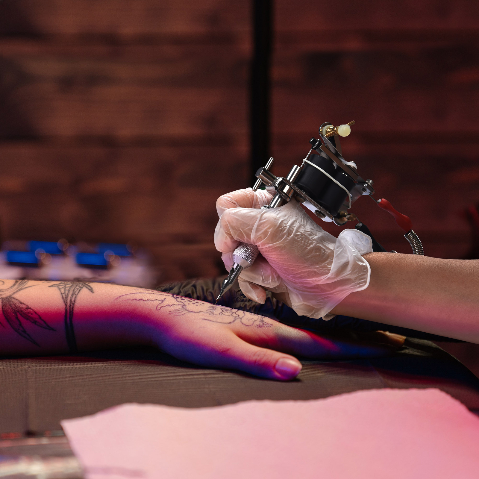 Complete Tattoo Gun Starter Kit 4 Machine 40 Inks Needles Grip Power Supply Tips