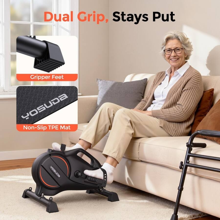 Under Desk Bike Pedal Exerciser - Magnetic Mini Exercise Bike, Desk Pedal Bike