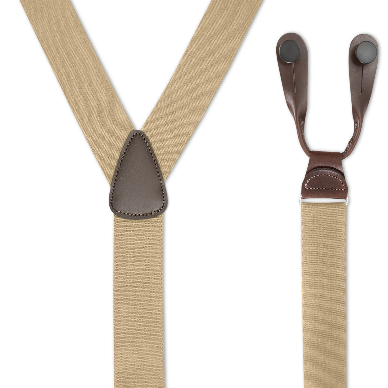 Men's Suspenders: Y 1-1/2" Wide Button-On, Various Colors, USA Made