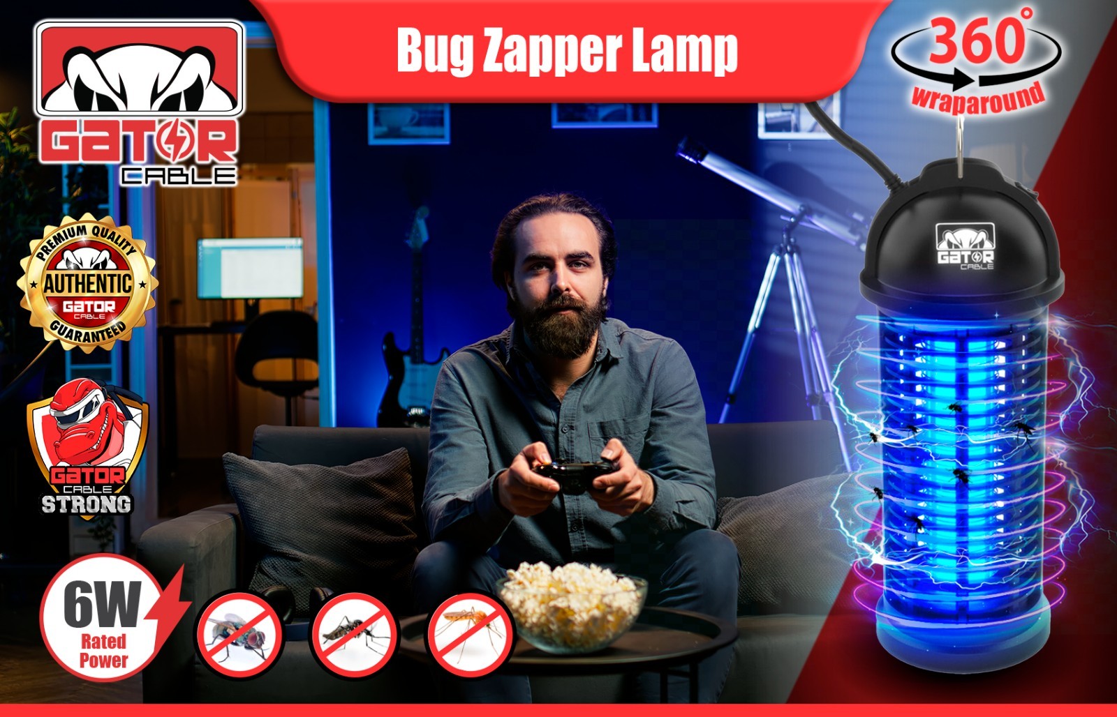 Electric Mosquito Insect Fly Bug Zapper Killer LED Light Trap Pest Control Lamp