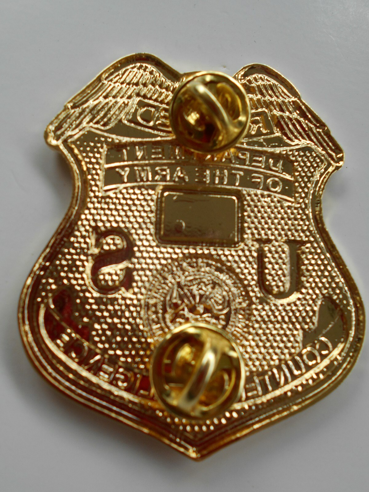 US Army COUNTERINTELLIGENCE (ACI) "RETIRED" full size Badge . With pins