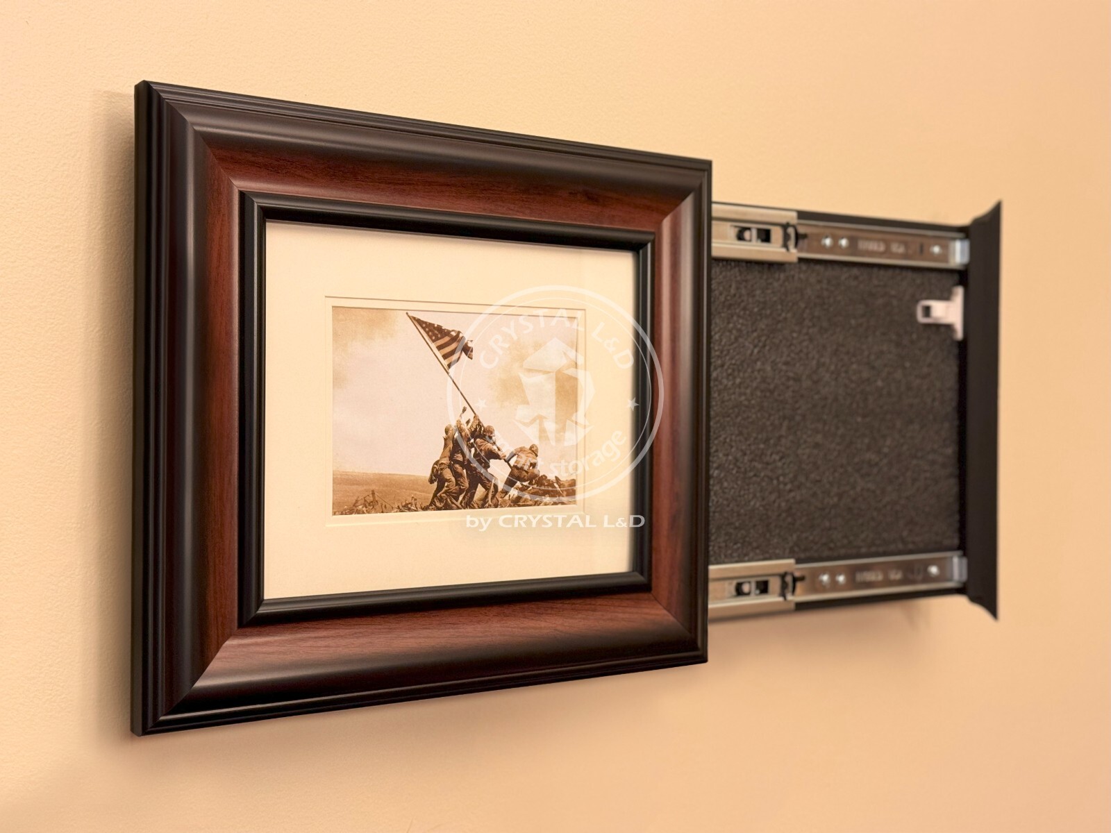 Hidden Storage Photo Frame for Gun and Valuables 14-1/2 x 12-1/2 / Magnetic Lock