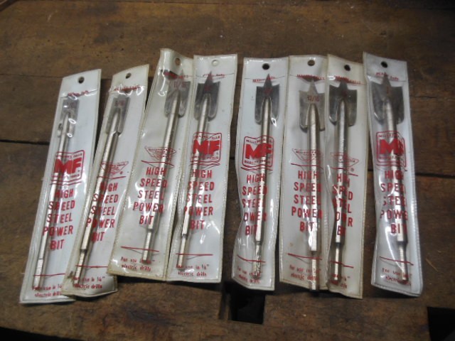 vintage Millers Falls high speed steel power bits  old workshop tool