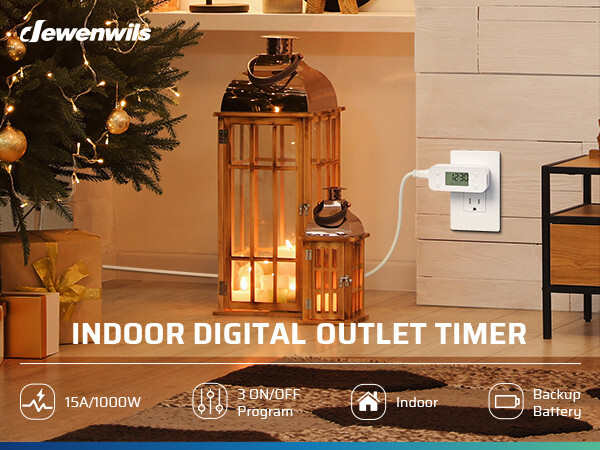 DEWENWILS 2 Pack Digital Timer Outlet 24H Programmable Digital Outlet Timer