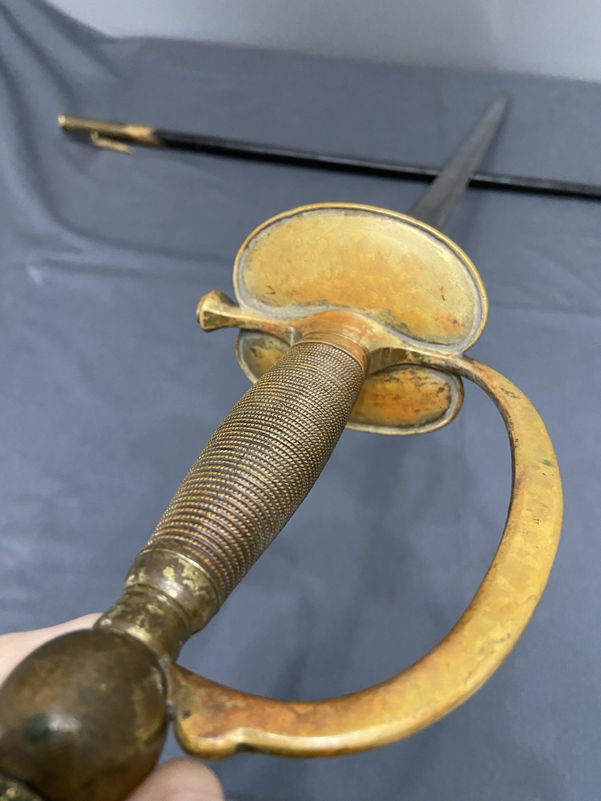 Original Early CIVIL WAR Ames M1840 NCO Sword 1862 w/Repro Leather Scabbard