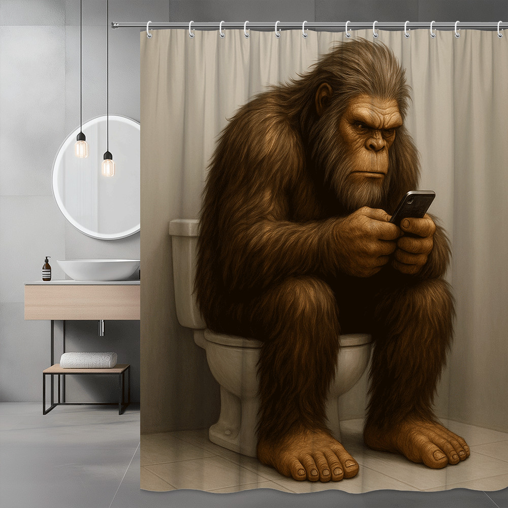 Funny Sasquatch Shower Curtain - Unique Bathroom Decor