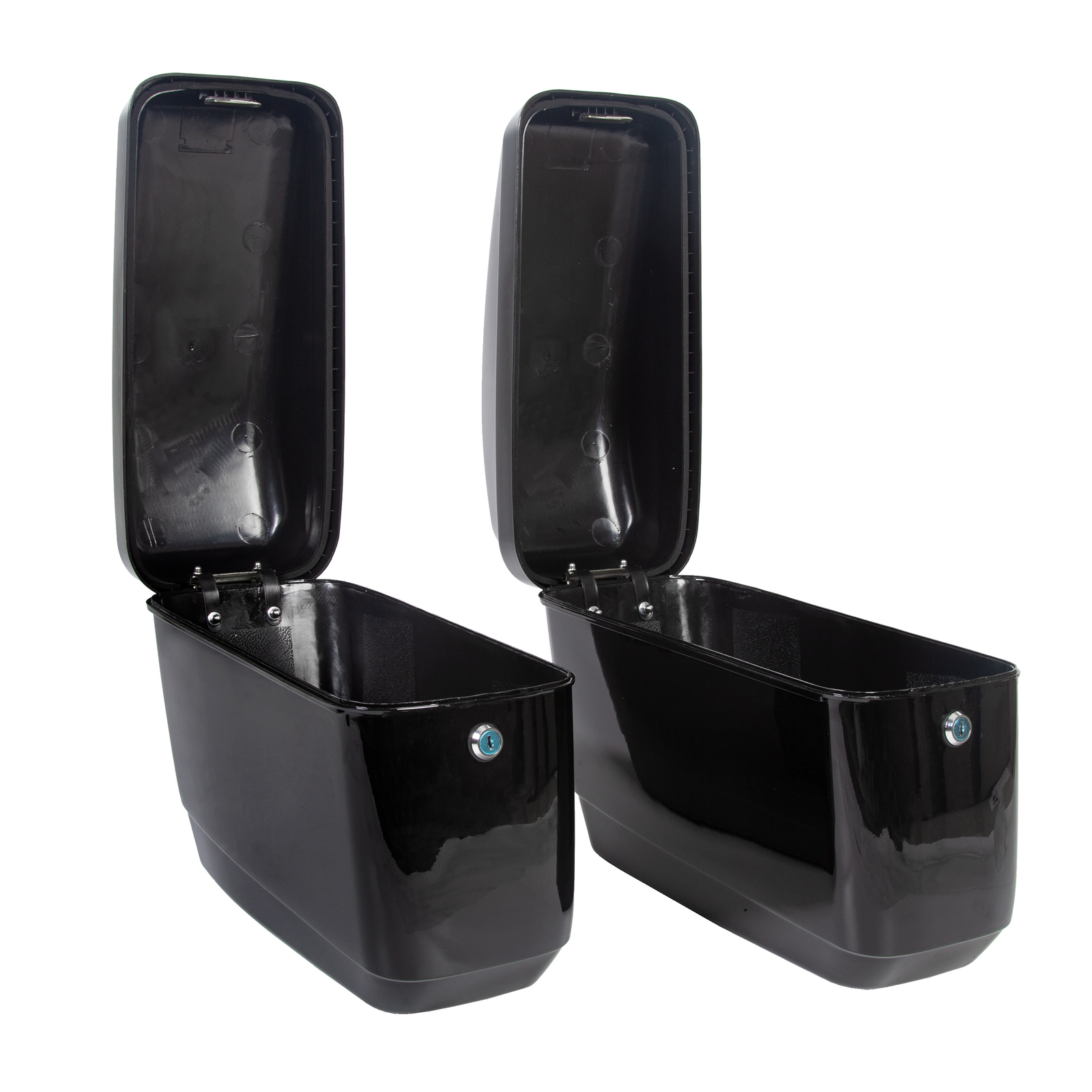 Black Motorcycle Hard Side Saddle Bags w/Hardware For Yamaha V-Star XVS 650 1100