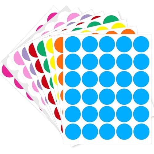 1 Inch Removable Color Code Dot Sticker Round Labels,Garage 1 inch Multicolored