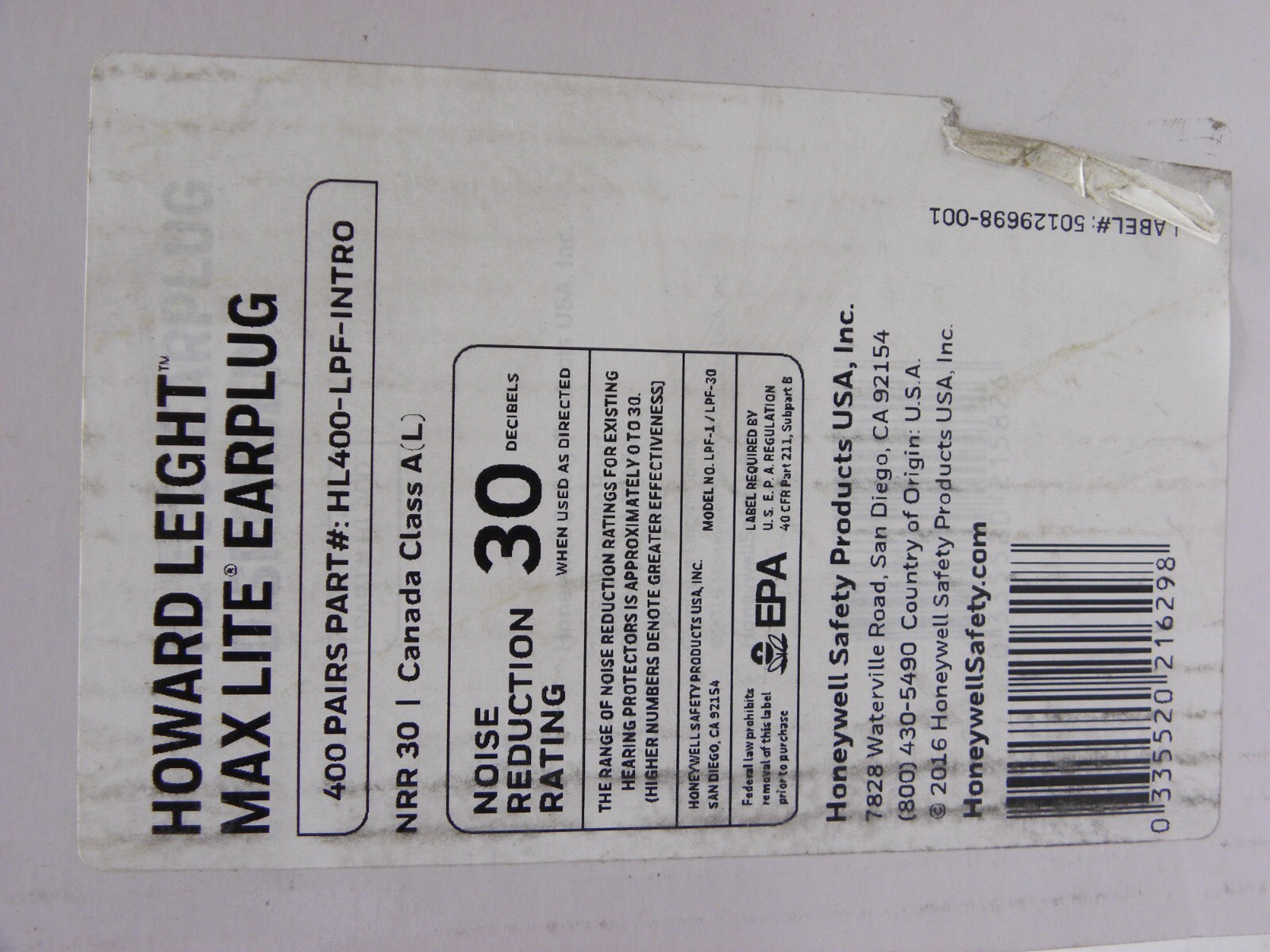 NEW IN CASE - Honeywell Howard Leight HL400-LPF Earplug Dispenser with Earplugs