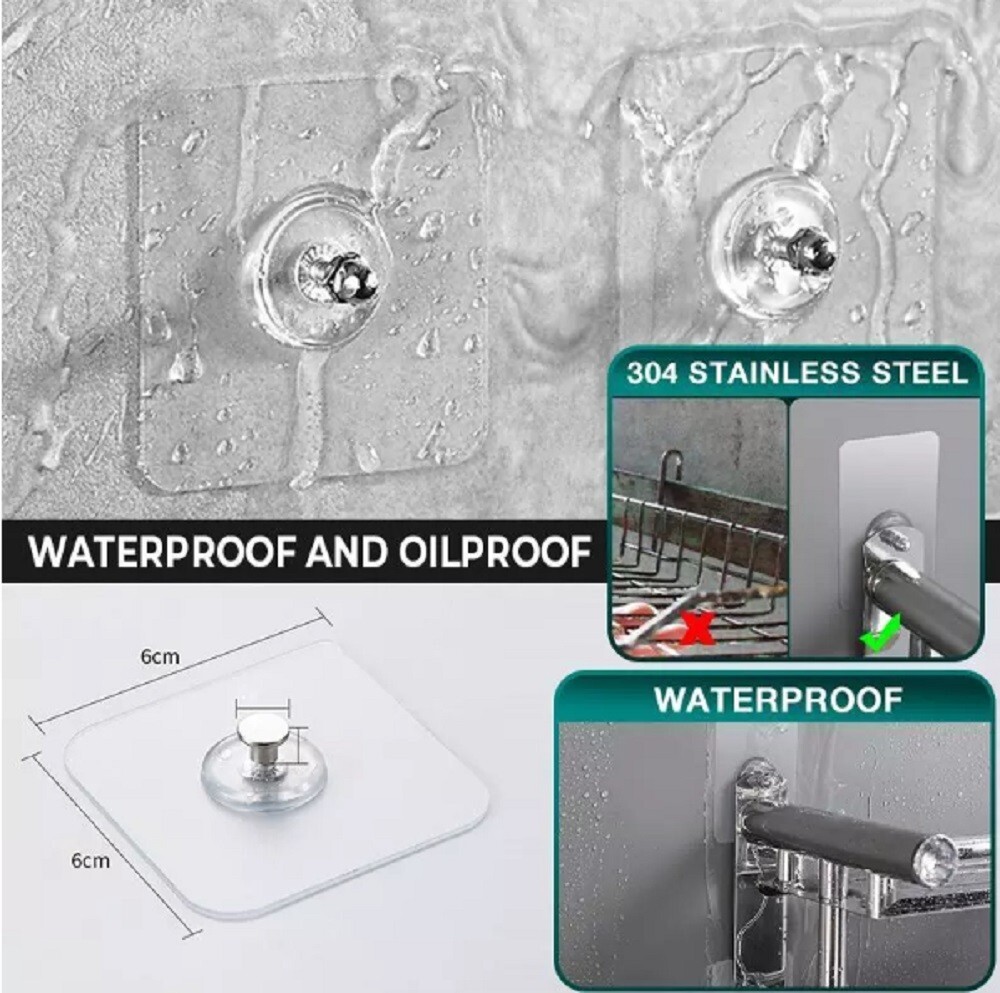 30-Pack Seamless Self-Adhesive Hanging Hooks-Punch-Free Nail and Screw Stickers