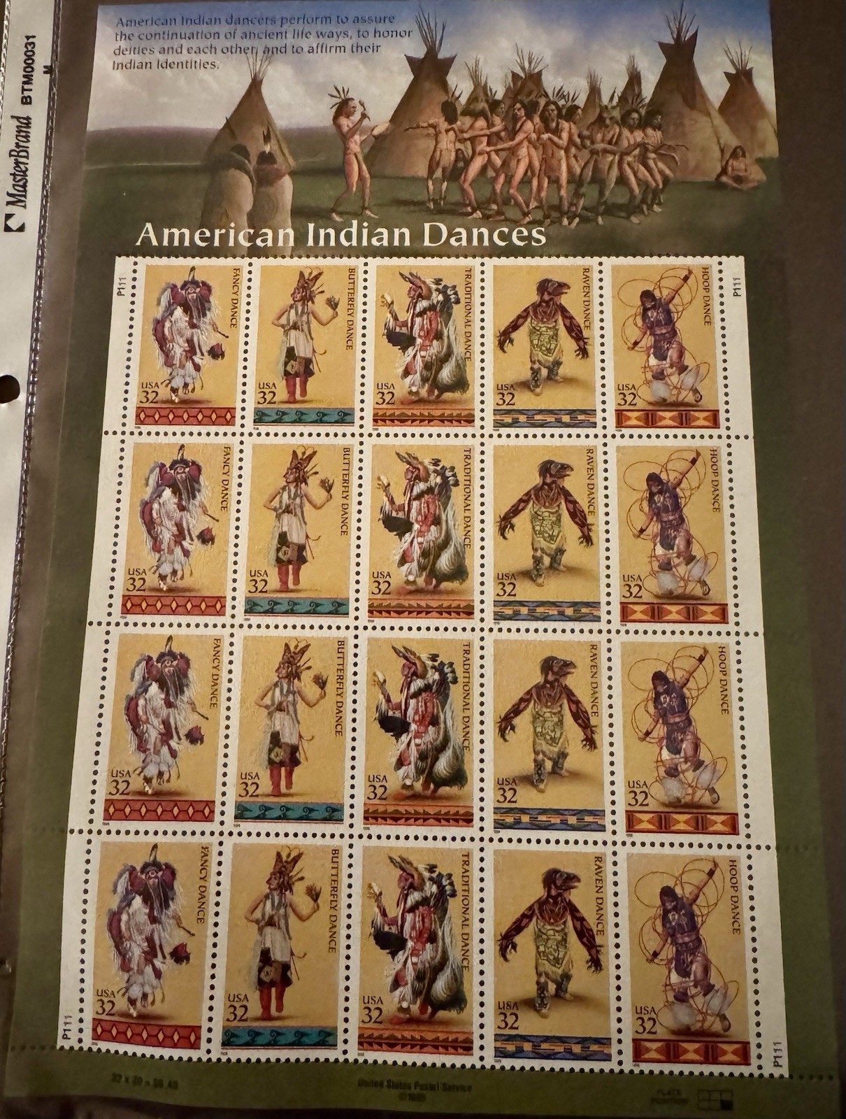 United States 32¢ American Indian Dances Postage Stamp MNH Full Sheet