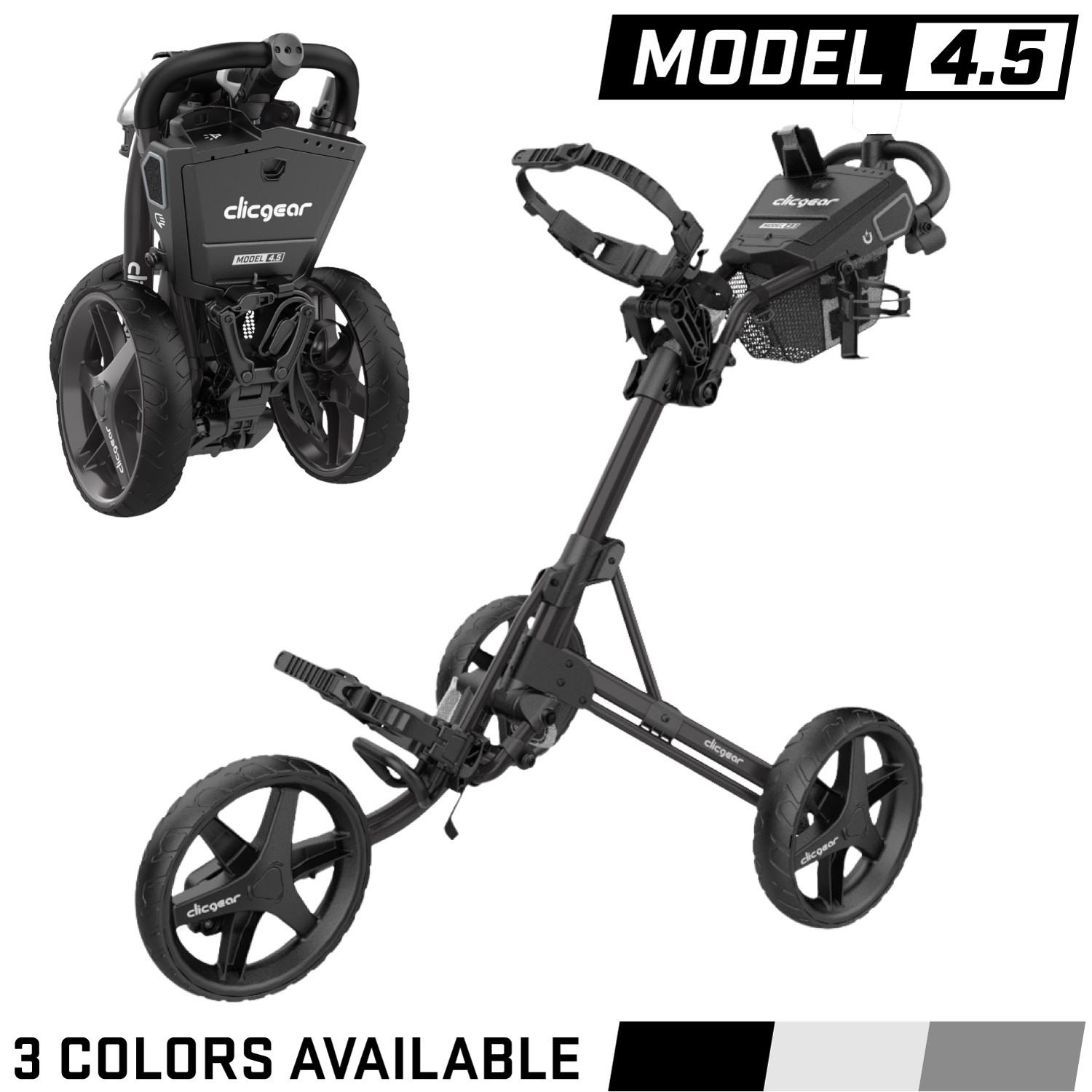 Clicgear Model 4.5 Golf Push Cart - Premium 3-Wheel Foldable Walking Golf Cart