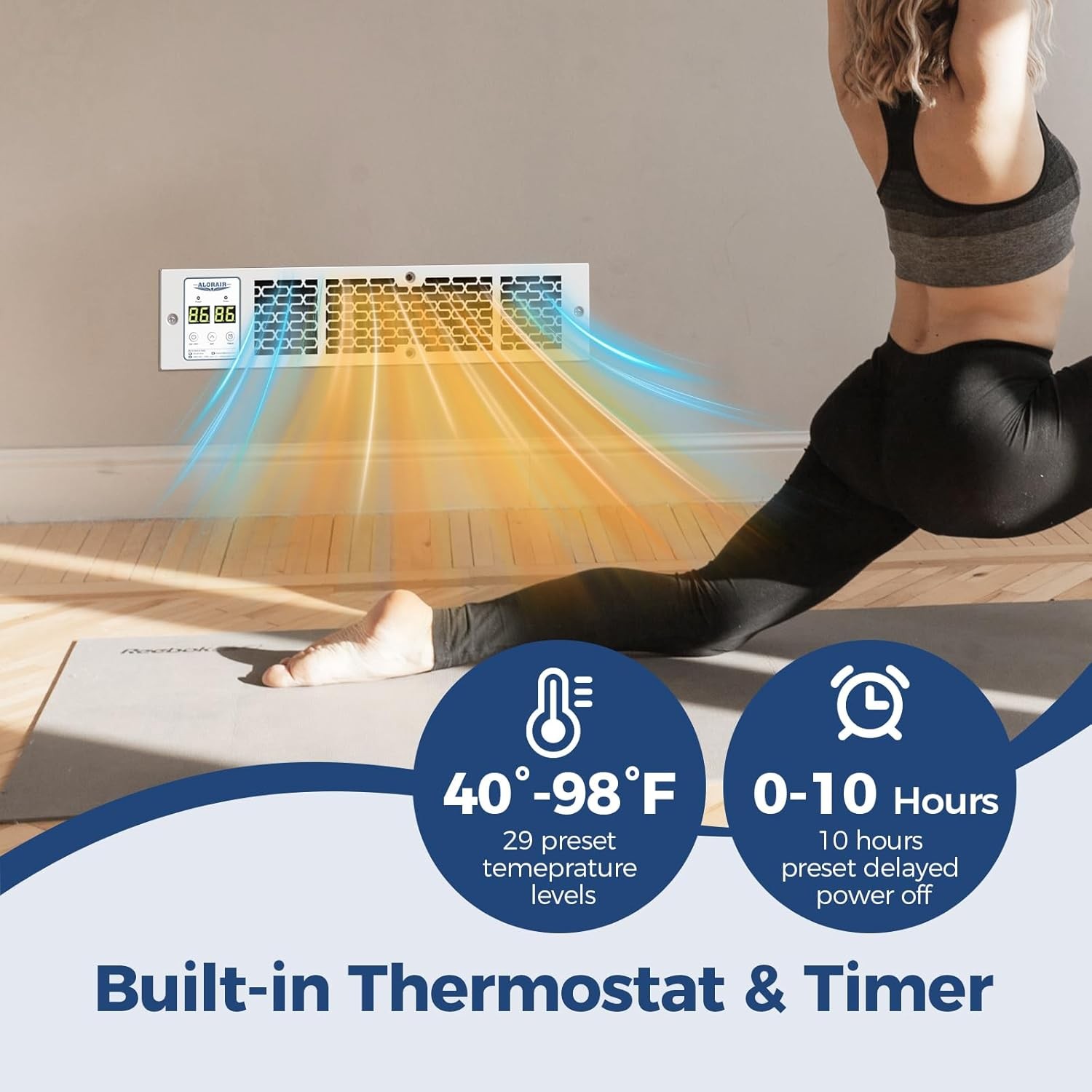 Alorair WarmHub 15 1350W Electric Kickspace, Toe Kick Heater w/ Remote & Timer